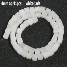 44 Types White Chalcedony Jade Agate Bead Natural Stone Rondelle Cube Faceted Loose Beads for Jewelry Making Bracelets Accessory