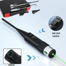 32 Adapters Rechargeable Universal Red Green Laser Bore Sight Kit .177 .22 to 12GA Laser Collimator Boresighter