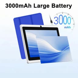 7 Inch Tablet PC, Android 11 Quad Core, 6GB(2+4GB Virtual) RAM 32GB ROM, WiFi, Dual Camera, USB C, with Leather Case