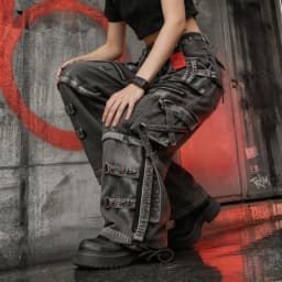 Y2k Complex Heavy Industry Workwear Jeans Casual Denim Pants High Waist Straight Wide Leg Jeans Harajuku Hip Hop Women Clothing