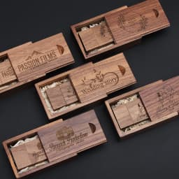 5PCS Unfinished Storage Boxs Solid Natural Wooden With Sliding Top For Necklace Ring Gift Blank Box USB Decorative Gift Case Box