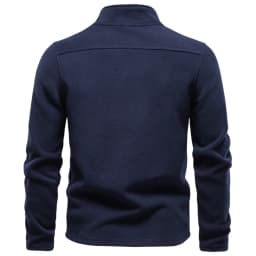 AIOPESON Men's Fleece Jacket Full Zip Stand Collar Solid Color Polar Fleece Outerwear Autumn Winter Outdoor Casual Light Coat