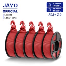 JAYO Updgrade 2.0 PLA+ 3D Filament 1.75mm PLA Plus 3D Printer Filament Neatly Wound 3D Filament PLA For FDM 3D Printer 5 Rolls