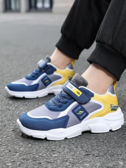 Spring and autumn children’s mesh breathable sneakers for boys, casual, leisure, youth, outdoor sports, running shoes.