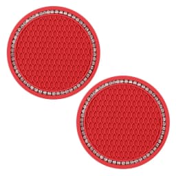 2Pcs Car Bling Rhinestone Cup Holder Drink Pad Interior Decoration Anti-slip Mat Round Durable Coaster Heat Resi Car Accessories