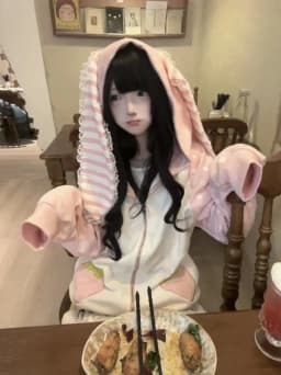 Dot Lace Patchwork Cute Coat Harajuku Chic Sweet Lovely Sweatshirts Japanese Kawaii Rabbit Ears Hoodies Tops Women Loose