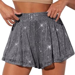 Women's Solid-color Casual High-waisted Sparkly Shorts Casual Fashion shiny sequin short pants Clubwear Glitter Shorts Hot Pants
