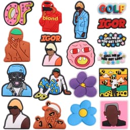 New Arrival 1-18PCS Hip Hop Man Singer PVC Flowers Shoe Decoration Adult Garden Sandals Charms for Backpack Clogs