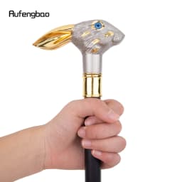 Silver Golden Rabbit Long Ear Gentleman Walking Cane Fashion Walking Stick Gentleman Crosier Knob Walking Stick 93cm