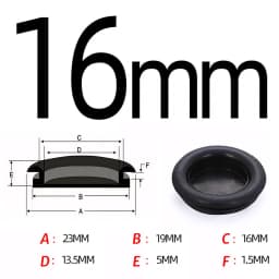 14mm-150mm Hole Diameter Black Single Sided Protective Coil Sealing Rubber Ring Wiring Grommets Hole Plug Gasket