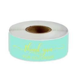 120pcs Rectangle Thank You For Your Order Sticker for packaging Stationary Stickers Roll Black Pink Transparent Thank you labels