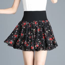 Summer Polka Dot Chiffon Short Skirt Women's High Waist A-Line Half-length Puffy Skirt Anti-Light Large Size Commute Style
