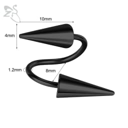 ZS 1 PC 16G Stainless Steel Twisted Nose Ring For Men Women Cone Spike Spiral Helix Cartilage Rings Lip Eyebrow Piercing Jewelry