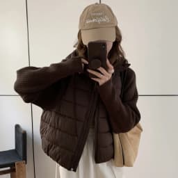 Afashion Lightweight Knitted Sweater Sleeve Patchwork down Cotton Jacket Women's Short Style 2025 Winter New Arrival Small Size