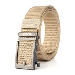 KOLBER Thick Casual Belt for Men Metal Automatic Buckle Soft Real Nylon Tactical Outdoor Belt Non-Hole Work Belt Male Waistband