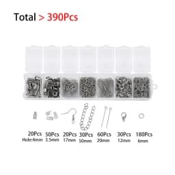 210-400pcs/Box Jewelry Making Kits Lobster Clasp Open Jump Rings End Crimps Beads Box Handmade DIY Bracelet Necklace Findings