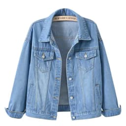 2026 New Women's Blue Denim Jacket Single-breasted Lapel Coat Fashion Casual Tops Green Black Red Outerwear Female Overcoat