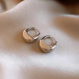 Punk Oval Hoop Earrings Metallic Geometric Ear Buckle Minimalist Style U-shaped Ear Buckle Daily Life Earring Accessories K-