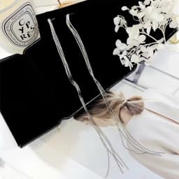 Long Exaggerated Tassel Earrings for Women Silver Color Metal Chain Dangle Earrings Elegant Party Ear Decoration boucle