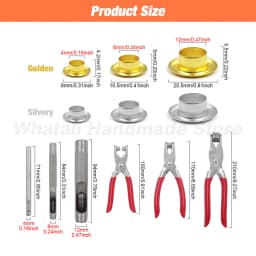 4mm/6mm/12mm Eyelet Grommet Install Plier With 100 Sets Eyelet Metal Hole Ring For DIY Leatherthercraft Bags Belts Shoes Clothes