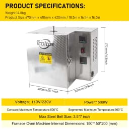 800 Constant 1200 Sectional Temperature Control Burnout Oven Mold Digital Display Wet Dry Plaster Furnace Permanent