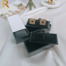 1pc Quality Mens Cufflinks Package Casket Black Leather Cufflinks Jewelry Storage Organizer Gift Box Case Holder