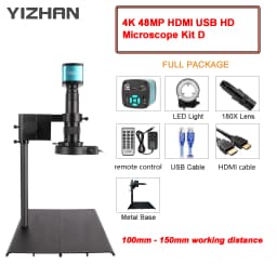 Yizhan 2K/4K HD Digital Microscope For Soldering HDMI USB VGA Camera 215X 180X 150X 130X Zoom Lens IMX415 IMX327 IMX678 Sensor
