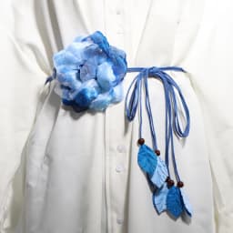 2024 Casual Wild Chiffon Big Flower Lady Thin Belt Sweet Tassel Braid Decoration Elegant Handmade Flower Fine Women Dress Belt