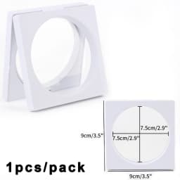 PE Film Jewelry Storage Box 3D Packaging Case Gemstone Free Stand Floating Frame Membrane Ring Earrings Necklace Display Holder