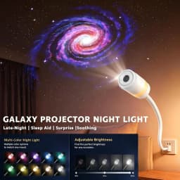 4K Galaxy Star Projector Night Light 2-in-1 USB RBG LED Night Light with 13 Projector Films 360° Adustable Brightness Control