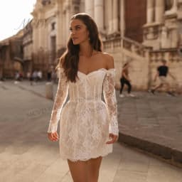 Straight Lace Short Wedding Dresses Off Shoulder Beach Bridal Dress Sweetheart Applique Mini Vestido De Noiva Curto Customized
