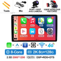 Android 16 Car Radio For Fiat Ducato 3 2006 - 2022 Carplay Auto Multimedia Stereo Player GPS Navi BT 360 Camera 4G WIFI QLED DSP