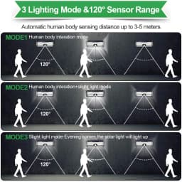LECLSTAR Solar Outdoor Lights - 268 LED Security Lights with 4 Wide Angle, Waterproof 3 Modes Motion Sensor Lights for Outdoor