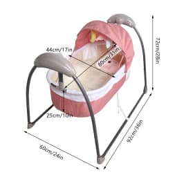 Baby Cot 3-Speed Auto Swing Electric Baby Swing Baby Bouncer Baby Lounger Cradle up to 18KG with Music