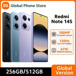 Global Version New Xiaomi Redmi Note 14S Smartphone 5000mAh 120Hz 6.67" AMOLED Display MTK Helio G99 200MP 67W Hyper Charge