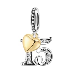 Original 15th 16 18 20 21 Anniversary Birthday Wedding S925 Sterling Silver Bead Pendant Fit Bracelet Necklace DIY Jewelry Gifts
