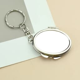 Mini Keychain Mirror Folding Pocket Double Makeup Mirror Heart-Shaped Round Cosmetic Mirror Small Portable for Travel