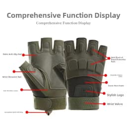 1Pair Tactical Half Finger Gloves Army Military Combat Hunting Shooting Air Gun Paintball Police Duty No Finger