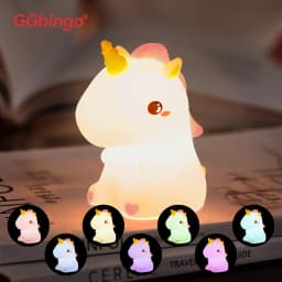 GGbingo Cute Pear Night Light 7-Color Dimmable Touch Control Night Light Silicone Stress Reducing Pat Duck Lamp USB Rechargeable