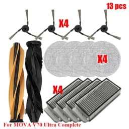 Compatible Fit For MOVA V70 Ultra Complete Vacuum Cleaner Replacement Parts Main Roller Side Brush HEPA Filter Mop Cloth Spare