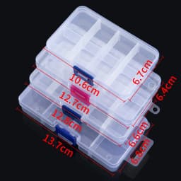 8/10Grids Transparent Plastic Storage Jewelry Box Compartment Adjustable Container Storage Case Beads Ring Portable Organizer