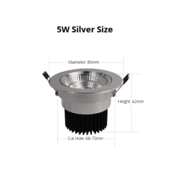 COB LED Downlight Spot Light 3W 5W 7W 10W Dimmable 220V Black Silver White Finish