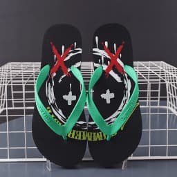 Hawaii Print Slippers Men Flip Flops Beach Sandals Non-Slip Flat Shoes Casual Slipper Indoor House Shoes for Men Outdoor Slides