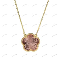 Natural Stone Shell Plant Five Leaf Flower Creative 20 Leaf Pendant Necklace Sweater Chain Women's Advanced Gift Clover