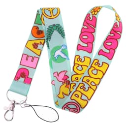 LB3010 Pink Love Neck Strap Lanyard for Key ID Card Cell Phone Straps USB Badge Holder DIY Neck Strap Hang Rope Rainbow Keychain