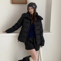 Winter Solid Color Long-sleeved Short Fur Collar Hooded Down Jacket Korean Women's Holiday Fashion Versatile and Thin Coat
