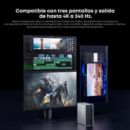 Chuwi Ubox Mini Pc Amd Ryzen 5 6600H 16Gb LPDDR5 512Gb Ssd Windows 11 Pro 4K 144Hz Decoding Wifi 6 Bt 5.2 Extend M.2 1t*2 650g