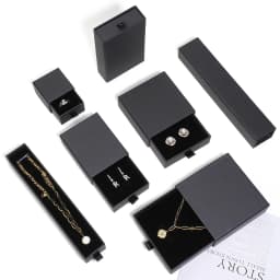 Drawer Style Jewelry Box Multiple-Use Jewelry Packaging Box for Necklace Bracelet Ring Exquisite Jewelry Packaging Box in Black