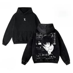 Hot Anime DEATH NOTE Yagami Light Ryuk Print Hooded Men Women Cotton Hoodies Retro Washed Sweatshirt Harajuku Casual Streetwear