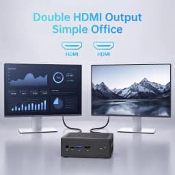 TexHoo Mini PC Intel Celeron N2940 16GB RAM 512GB SSD WIFI5 BT4.0 Windows 10 Desktop Computer 4USB TypeC Dual Display for Office
